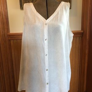 Eileen Fisher Shima Silk Crepe Sleeveless Shell